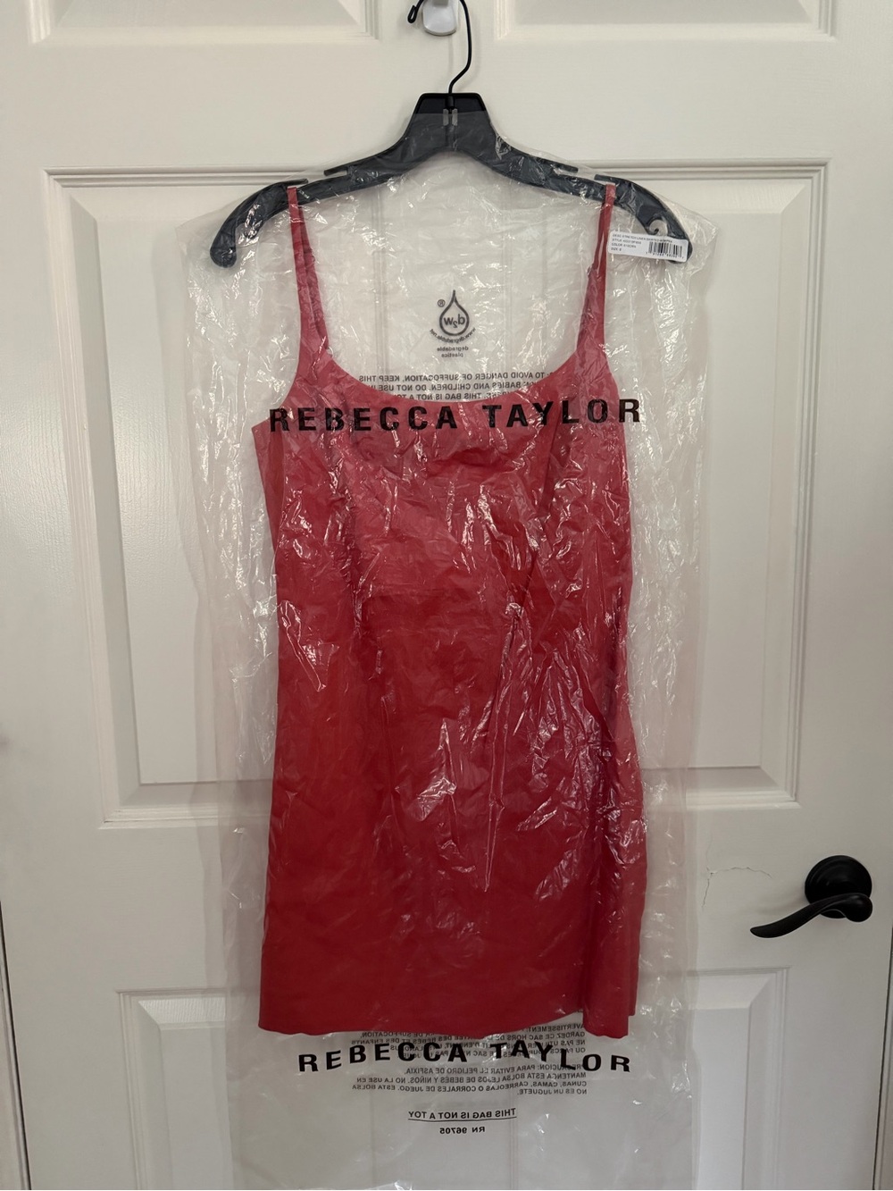 Rebecca Taylor Coral-Red stretch linen blend, skirted romper